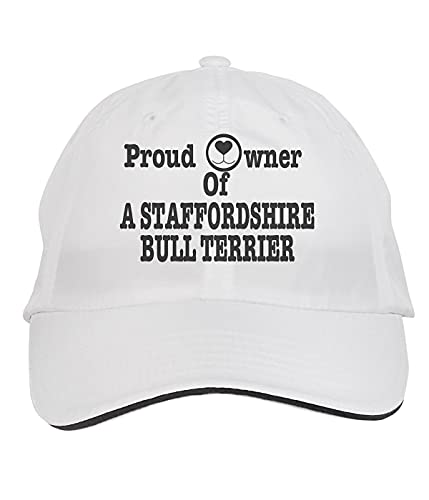 Gorra Ajustable Makoroni Staffordshire Bull Terrier Blanca miniatura 1