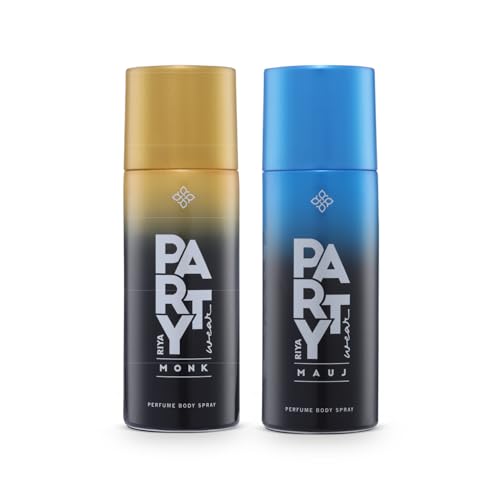 Image of Riya Mauj & Monk Perfume Body Spray | Long-Lasting Fragrance | Skin-Friendly & Safe on Fabric - Pack of 2 (150ml Each)