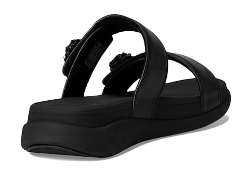Image of FitFlop womens F-mode Go Beadie-button Adj. Flatform 2-bar Slides