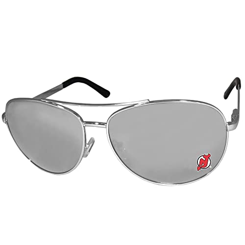 NHL Siskiyou Sports Fan Shop New Jersey Devils Aviator Sunglasses One Size Silver