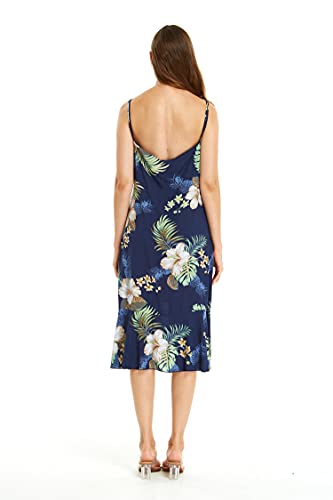 Image of Matchable Family Hawaiian Luau Men Women Girl Boy Clothes in Pineapple Garden Navy