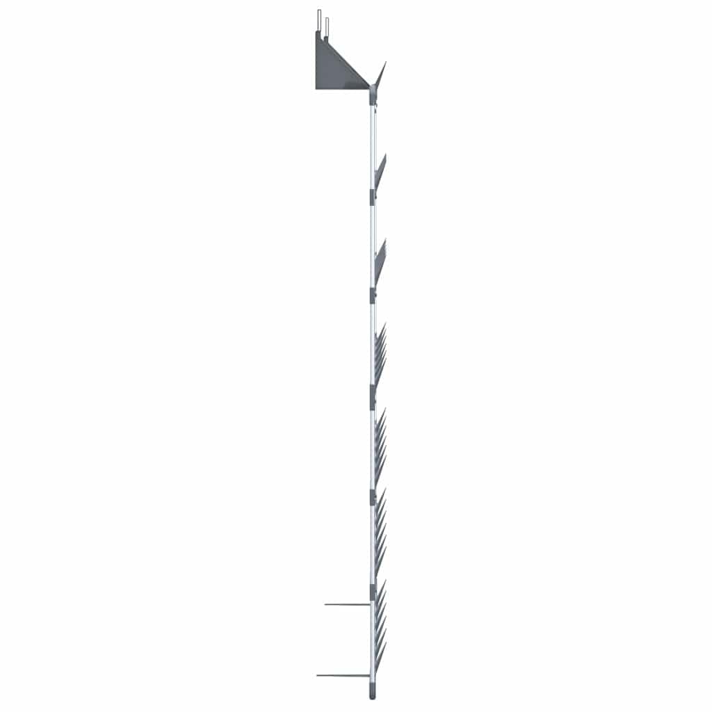 Porte-Chaussures Suspendu 7 Rangées Aluminium 66x13x139 cm Argenté