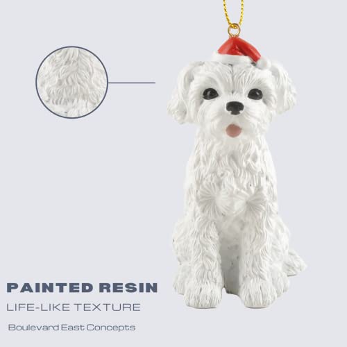 Boulevard East Concepts White Maltese Puppy Dog Christmas Ornament Figurine Holiday Collectible Gifts #TOP1