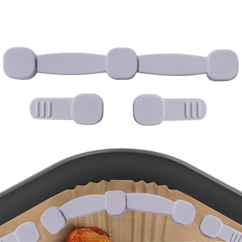 Hebilla magnética de silicona para freír, hebilla magnética de silicona para freír de aire, kit de fijación de papel de fritura magnético | Utensilios de cocina resistentes al calor para evitar