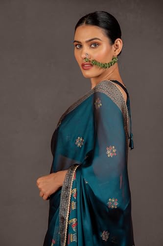 Image of MIRCHI FASHION Saree for Woman Chiffon Foil Work Floral Printed | Ethnic Sari for Function and Farewell with Unstitched Blouse Piece (Available in 15 Colors)