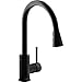 Elkay Avado Single Hole Kitchen Faucet with Pull-down Spray and Forward Only Lever Handle, Matte Black