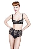 Sheer Witchery Balconette Bra Underwire Bra - lace Bra for Everyday or Lingerie Set, Black (Black/Nu