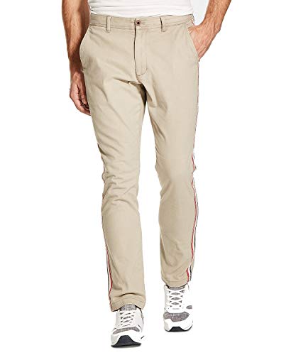 Weatherproof Vintage Mens Weatherproof Striped Khaki Pants Tan 34/30