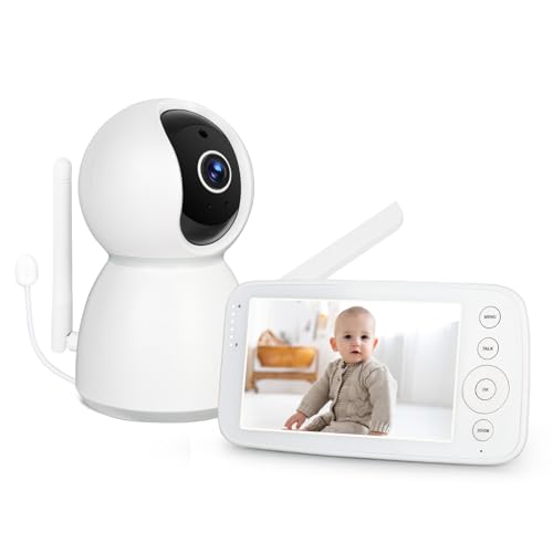 GHB Babyphone Mit Kamera - 5'' HD Display, Nachtsicht & Gegensprechfunktion