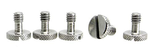 Steel Screws 1/4" Tripod Quick Release QR Plate Camera Flathead Slot Stainless SS Ideal for Manfrotto/Sachtler (5)