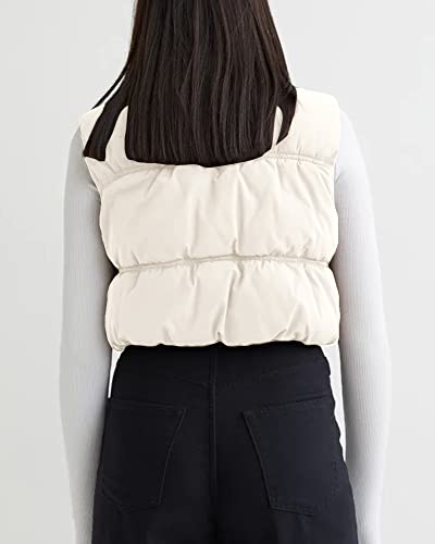 Image of SySea Women's Crop Puffer Vest Winter Zip Up Lightweight Sleeveless Warm Outerwear Padded Coat
