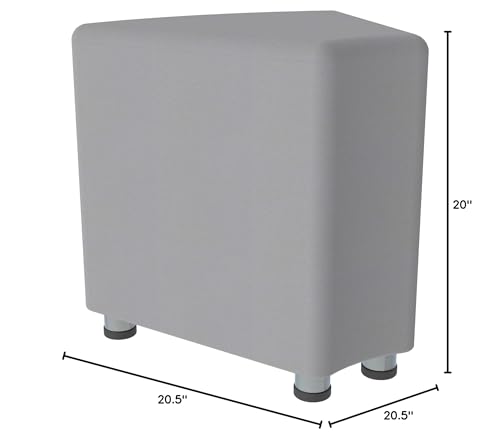 Image of Sprogs 18 inch H Structured Wedge Stool -Flexible Modular Collaborative Soft Seating for Office, Home, Lounge and School Classrooms with Durable Frame & Set of 2 inch Legs Add-on - Green