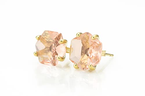 Boucles d'Oreilles Or 14k et Morganite Pêche - Votre Atout Style Quotidien