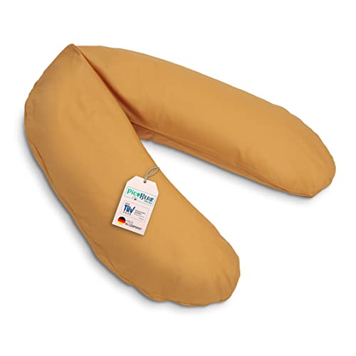 pic Bear Deutschland Stillkissen XL 170cm - Schwangerschaft Kissen - Seitenschläferkissen und Lagerungskissen für Erwachsene und Baby Schmusekissen (Uni Safran)