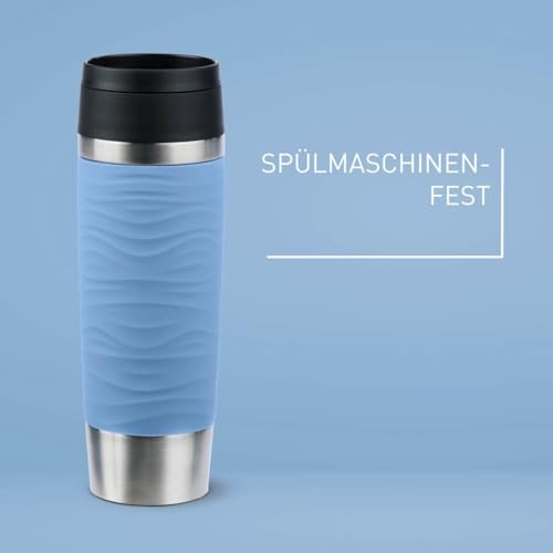 Emsa Travel Mug 500 ml Wave Thermobecher, neuer Komfort-Schraubverschluss, Kaffeebecher to go Edelstahl, 6h heiß und 12h kalt, 100% dicht… – Ansicht 3