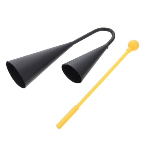 BESPORTBLE 1Set Agogo Bell Traditional Two Tone Percussion Instrument with Mallet Durable Material for Beginners Professionals