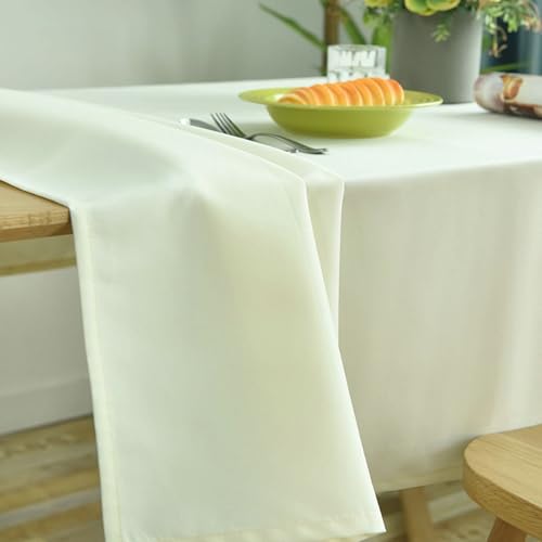 Nappe mariage champetre rectangle 100 x 140 cm blanche pour table de fête extérieure