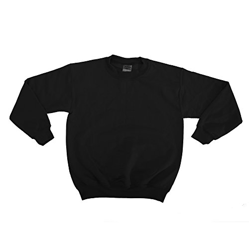 Sweatshirt Gildan Enfant XL Noir pull uni col rond classique pour adolescent