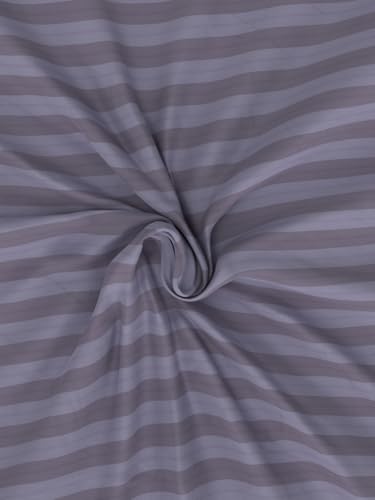Image of NAUTICA Cotton King Bedsheet with 2 Pillow Covers -3pc Set (noridge) | 160TC | Super Soft Touch Stripe-Purple