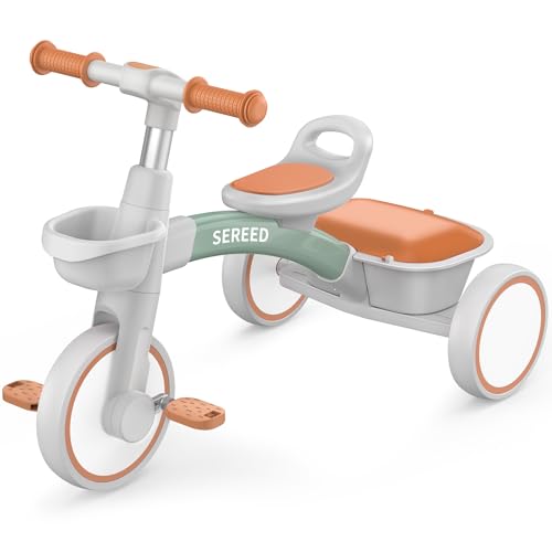 SEREED Dreirad ab 2-5 Jahre, Kleinkinder Spielzeug, Geschenk für Mädchen Junge 2+ Jahren, Einstellbar Laufrad Kinderdreirad (Grün) SEREED Dreirad ab 2-5 Jahre, Kleinkinder Spielzeug, Geschenk für Mädchen Junge 2+ Jahren, Einstellbar Laufrad Kinderdreirad (Grün)