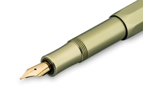 Image of Kaweco COLLECTION Fountain Pen Olivine I Premium Aluminium Fountain Pen with Steel Nib for Ink Cartridges Including Metal Box I Exclusive Pen 12.7 cm I Nib: M (Medium)