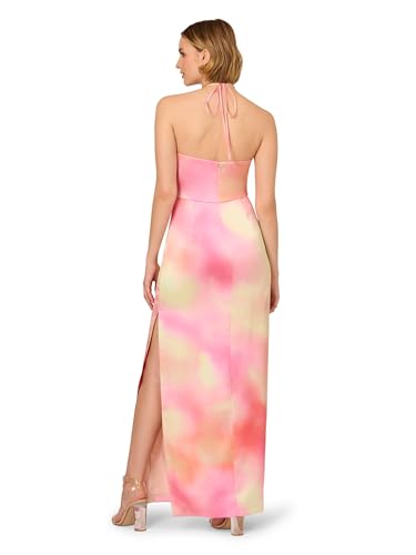 Image of Adrianna Papell Printed Sateen Long Dress