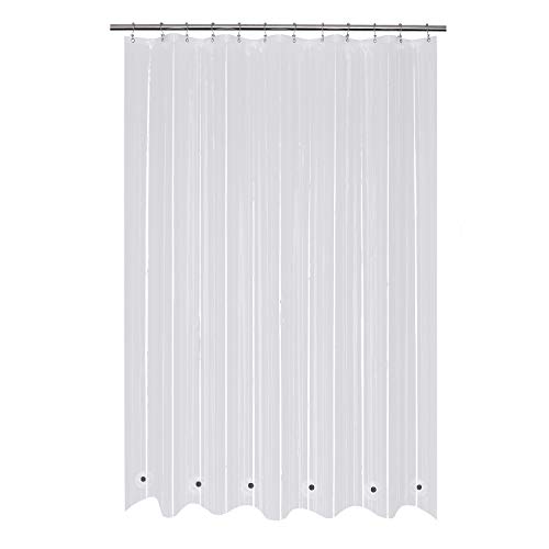 Image of Mrs Awesome 66x72 Shower Curtain Liner with 6 Magnets Clear Thick PEVA Waterproof Plastic Shower Curtain 66 x 72 inches, Clear