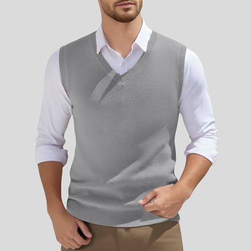 Men's Tank Tops Sleeveless Casual Knitted Vest for Spring Cool Wear Stylish V Neck Sweater Vest for Men3