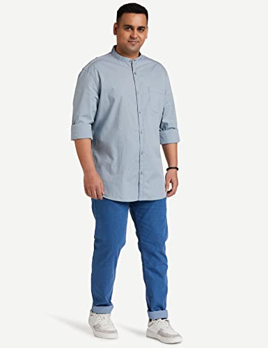 Image of Amazon Brand - Symbol Men's Cotton Shirt | Chinese Collar | Casual | Plain | Full Sleeve | Summer - Regular Fit (Available in Plus Sizes)
