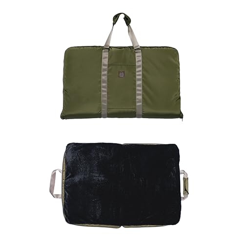 4 Cats & Dogs Gus Travel Bed – Medium (29.5? x 39.5?), Army – Portable Pet Bed for Dogs & Cats, Soft Faux Fur, Washable Water-Resistant Nylon, Zips into Suitcase w/Handle, Great for Travel & Camping