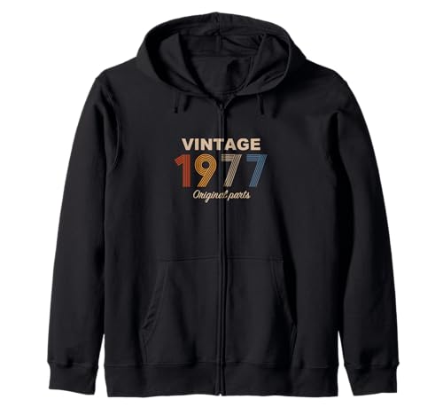 Retro 46 Años Nacido en 1977 Original Parts 46 Cumpleaños Sudadera con Capucha