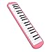lvifloae Melodica 37 Keys Adult Wind Instrument Air Piano Soprano Keyboard Harmonica Portable Instrument for Beginners and Music Lovers Black (Pink)