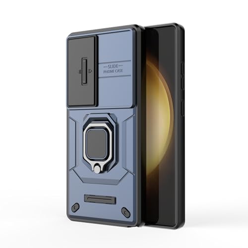 Image of Thermoplastic Polyurethane Camshield Pro Case With Slide Camera Protection And Ring Stand Bumper Back Case Cover For Samsung Galaxy S25 Ultra 5G (Blue)