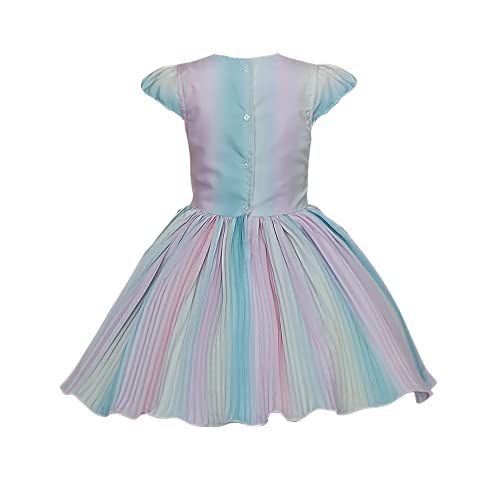 Vestido Infantil de Festa Saia Plissada Colorido (6)