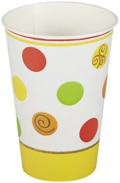 PAPSTAR 11289 Paper Cups 14 Boxes of 10 Cups 0.2 litres Diameter 7-9.7 cm with Decorative Ball Pattern