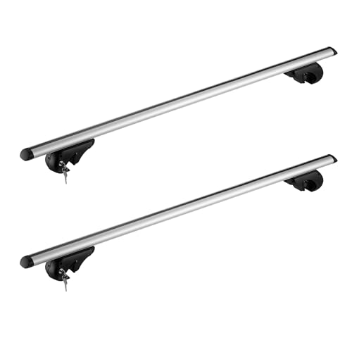 WilTec Barras de Techo portaequipajes universales 120 cm hasta 90 kg de Aluminio bacas de Coche robustas
