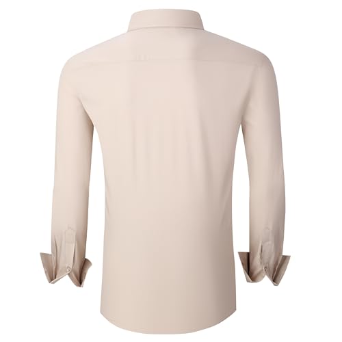 Alex Vando Mens Bamboo Dress Shirts Wrinkle Free Regular Fit Stretch Button Down Shirt