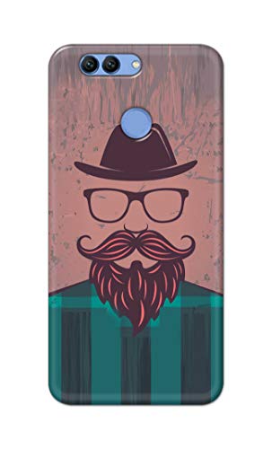 Image of PRINTFIDAA Man Icon with Beard Shirt Hipster Printed Designer Hard Case for Huawei Nova 2 Plus, BAC-L03, BAC-L21, BAC-L23 Back Cover -(e) RPM1001