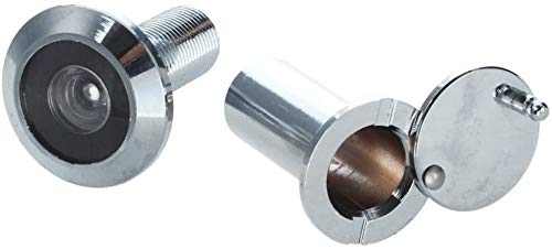 Türspion, 14 mm, 35-60 mm, mit Weitwinkel 200 Grad und vernickelter Kappe