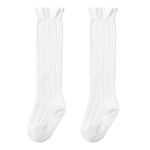 Happy Cherry Knee High Socks Baby Girls Long Tube Ruffled Socks Cute Warm Stockings(3 Pack)4