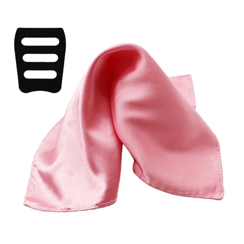 Image of Satin Mens Pocket Square with Holder, 11.8'' Suit Handkerchiefs for Men Wedding Business Casual