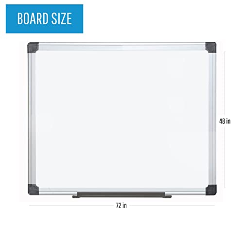 Mastervision Maya Magnetic Lacquered Steel Dry Erase Board, 4' X 6', Whiteboard With Silver Frame (Ma2707170) #TOP1