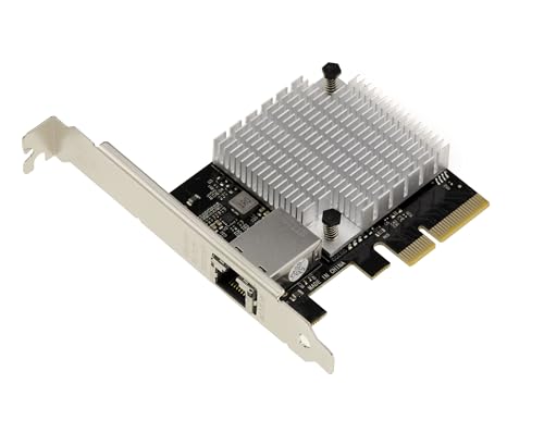 KALEA-INFORMATIQUE Tarjeta controladora de Red PCIe 10 Gigabit ethernet 1 Puerto RJ45 10G con chipset AQUANTIA AQC107S-T1. Perfil bajo y Alto