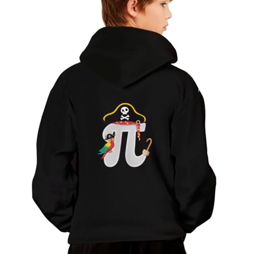 Vintage Pirate Math Geek Funny Pi Day Hoodies for Teen Girls Boys Lightweight Kangaroo Pocket Sweatshirt2