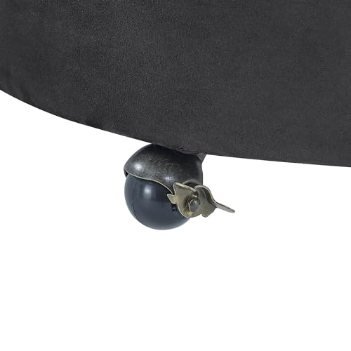 Sillón Giratorio Tapizado Terciopelo Negro miniatura 6