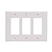 EATON PJ263W Arrow Hart Pj263 Decorative Mid Size Unbreakable Wall Plate, 3 Gang, 4-1/2 in L X 6.37 in W, White