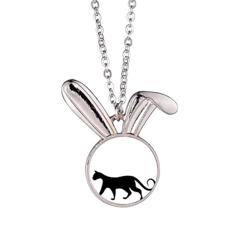 Collier avec pendentif lapin Charng pour les amoureux des chats noirs
