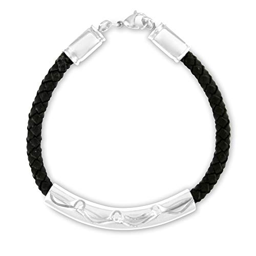 Heartfelt Braided Black and Silver Bracelet Cremation Jewelry Urn Memorial Keepsake for Ashes