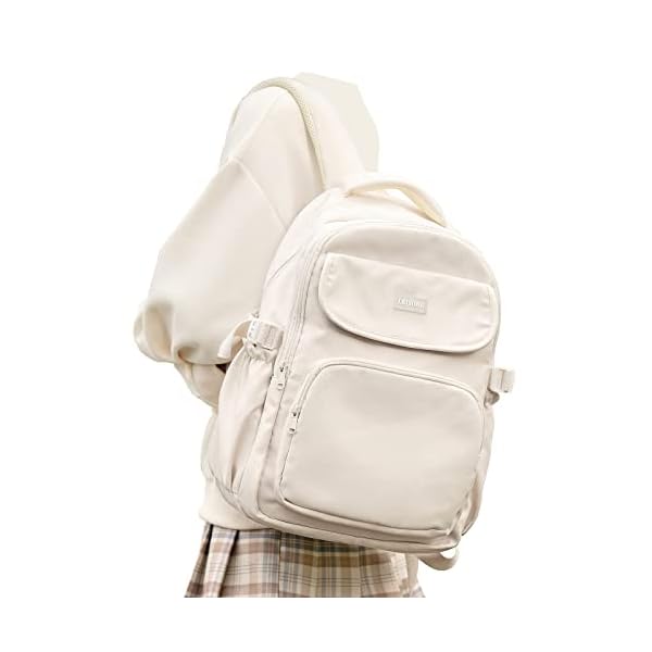 Cute-Middle-School-Backpack-For-Teen-GirlsWaterproof-Casual-BookbagsLightweight-Travel-DaypackBasic-Laptop-College-Backpack-For-WomenWhite WEPOET Cute Middle School Backpack For Teen Girls,Waterproof Casual Bookbags,Lightweight Travel Daypack,Basic Laptop College Backpack For Women(White)