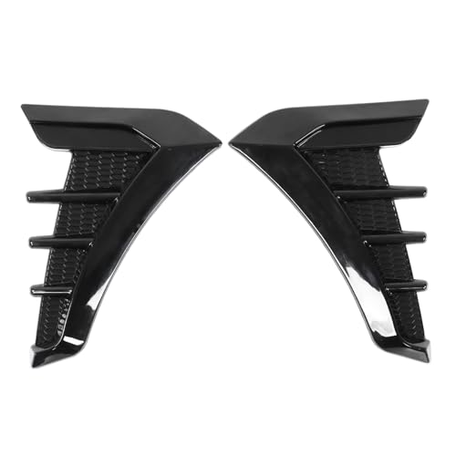 Cubierta de ventilación lateral Keenso en goma negra brillante para guardabarros de coche